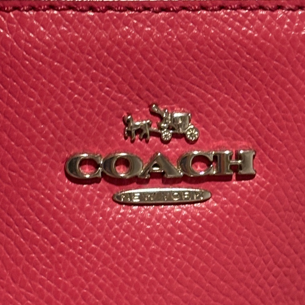 Coach Deep Pink Pebbled Leather Shoulder Bag NO SHOULDER STRAP
